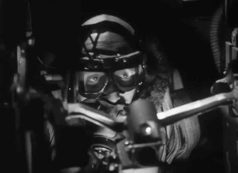 Fighter flares above us