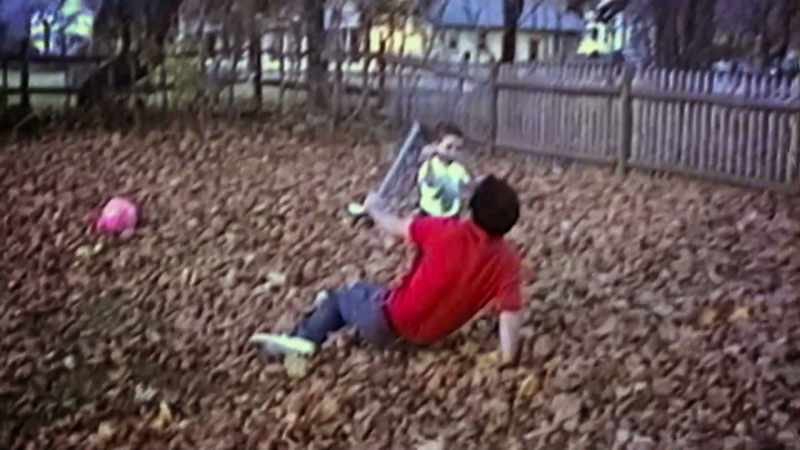 Fighting with swords in the leaves