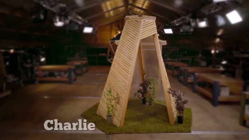 Finally, Charlie has delivered a tepee-inspired potting shed