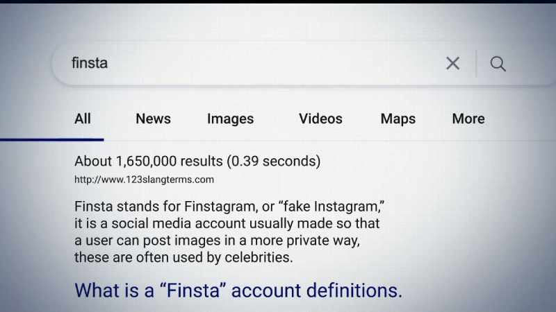 Finsta just means fake Instagram