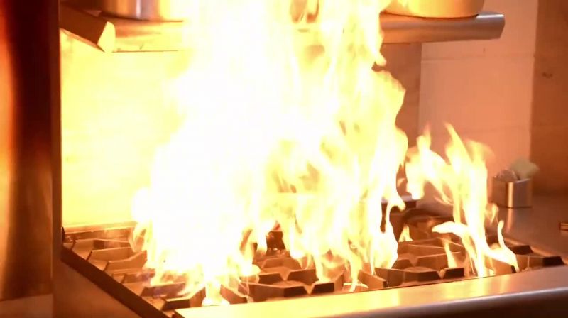 [Fire alarm beeping]
