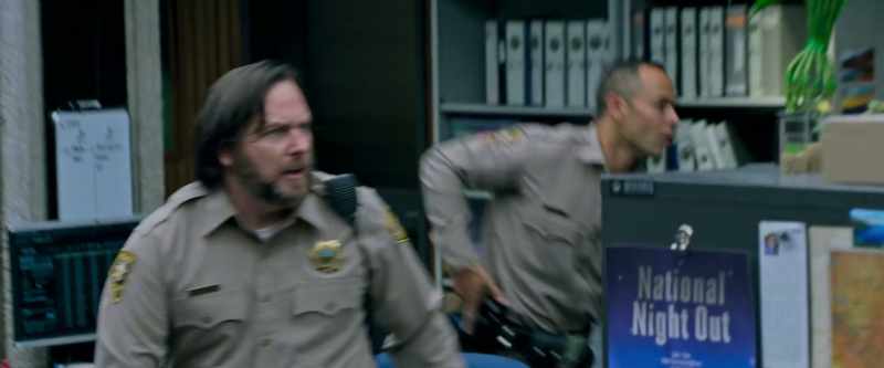 [fire alarm blaring]