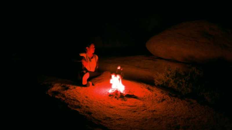 (fire crackles)