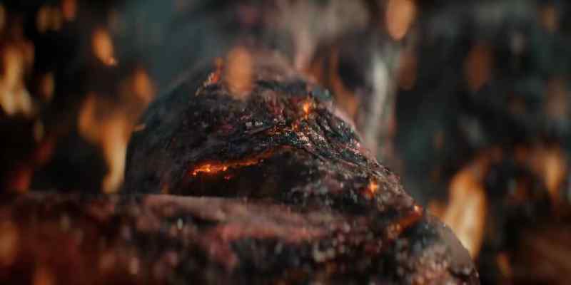 (fire crackling) - (blood drips)