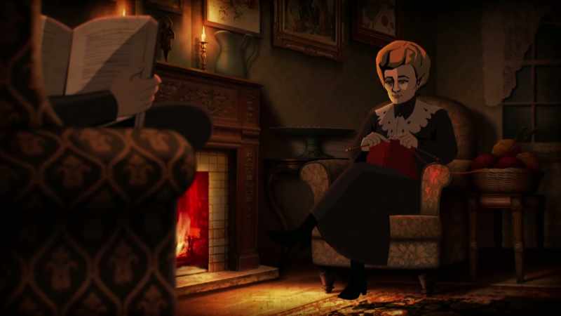 [fire crackling]