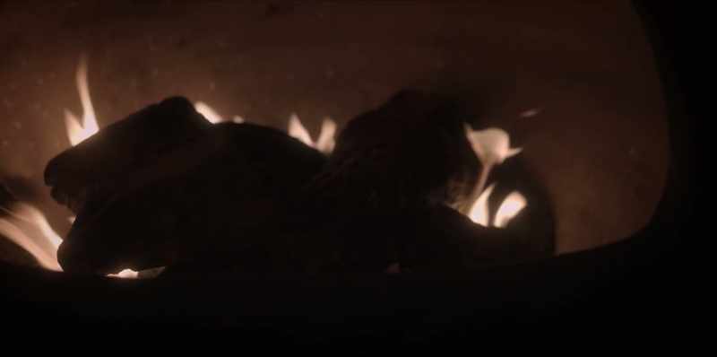 [fire crackling]