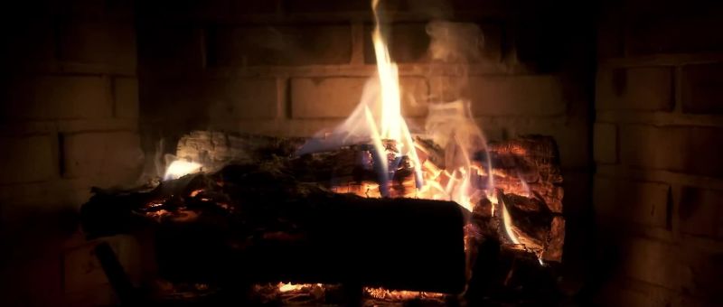 [fire crackling]
