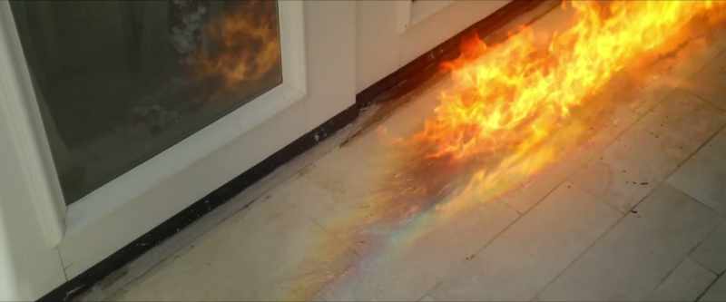 [fire crackling]