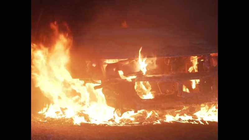 (fire raging)