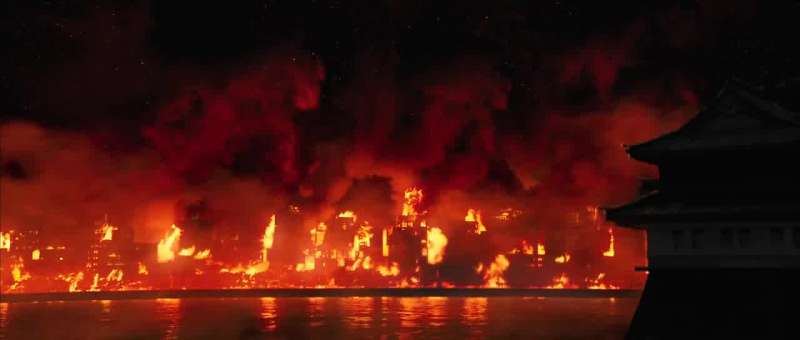 Fires burned throughout the city