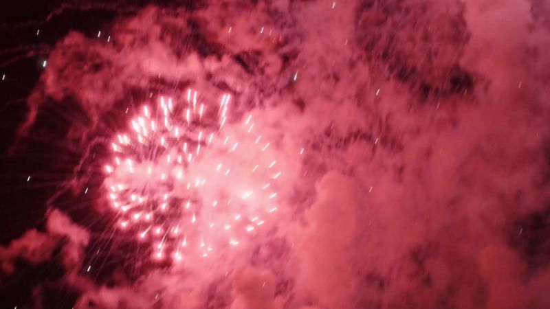 [fireworks crackling] - [Will and his father cheer]