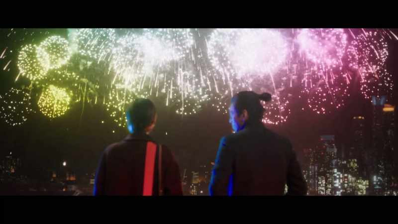 [fireworks explode]
