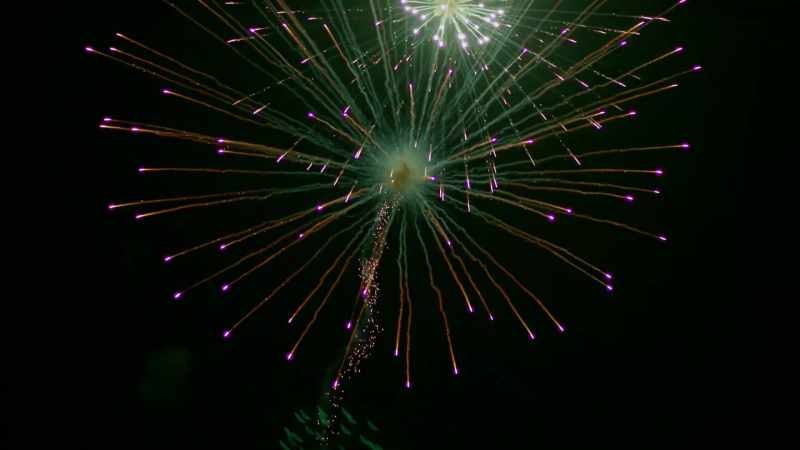 (fireworks sound)