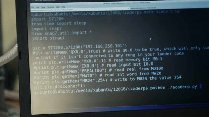 First we set our variable to the IP address of the PLC