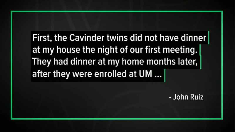 First, the Cavinder twins did not have dinner at my house