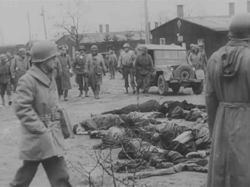 First, the visitors view some 30 freshly killed bodies