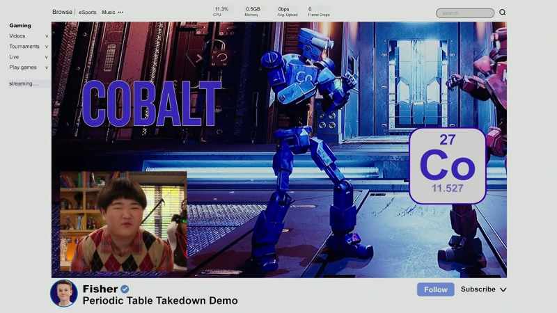 Fisher has chosen to battle as cobalt