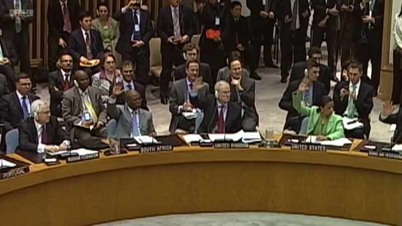 Five countries, including Russia and China, abstained