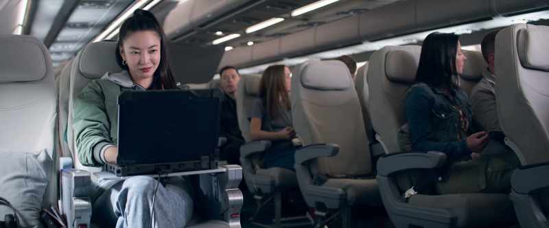 [flight attendant] We apologize for the interruption with the Wi-Fi
