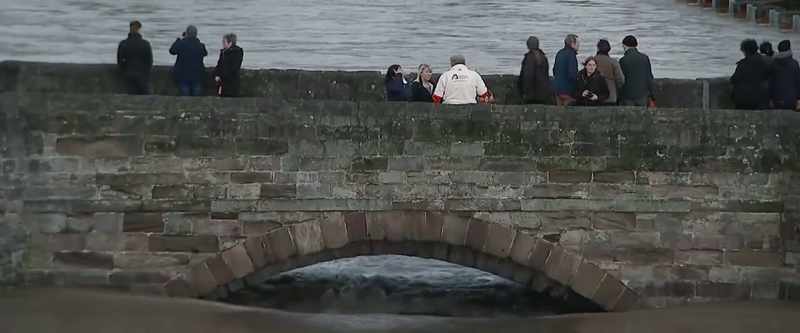 Flood levels and that slowly receding