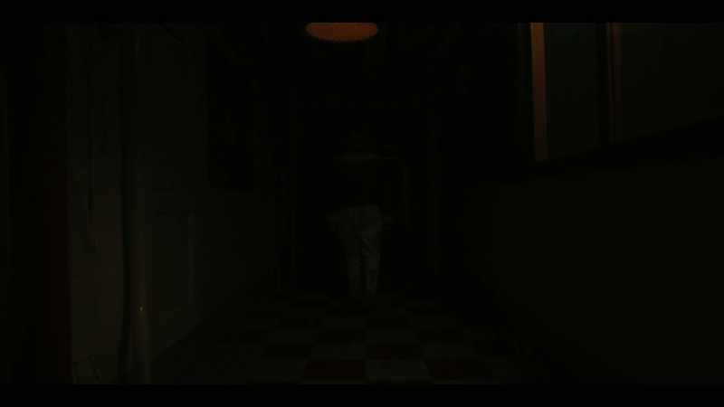 (footsteps echoing) (whistling continues)