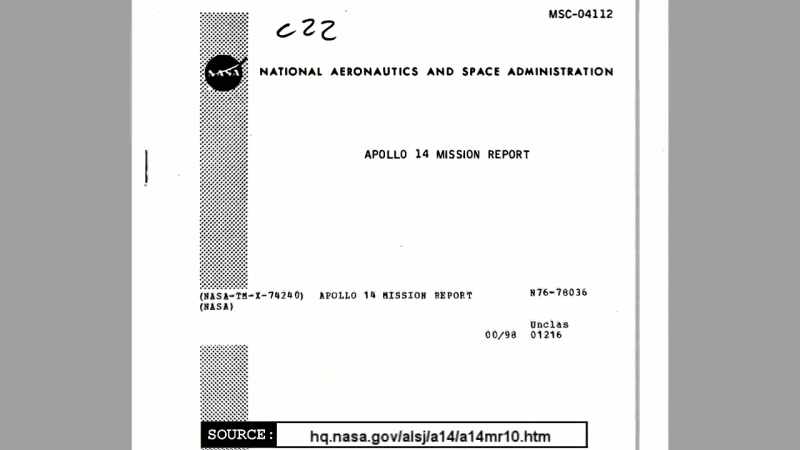 For example Apollo 14, NASA writes
