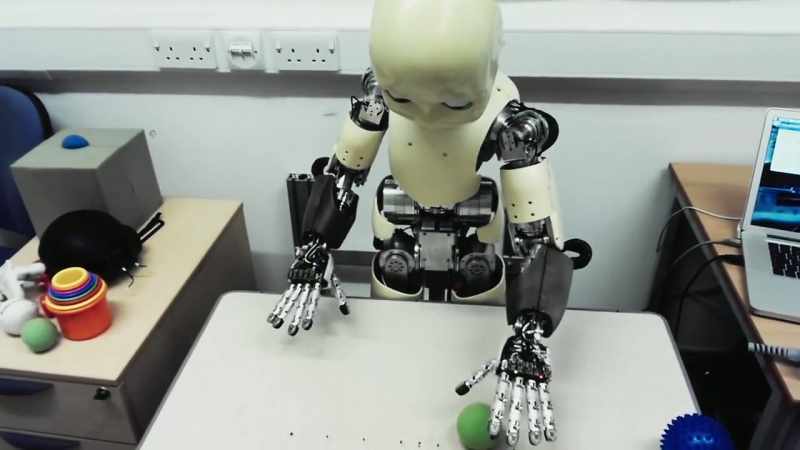 For example, I will talk to a little robot and I will say