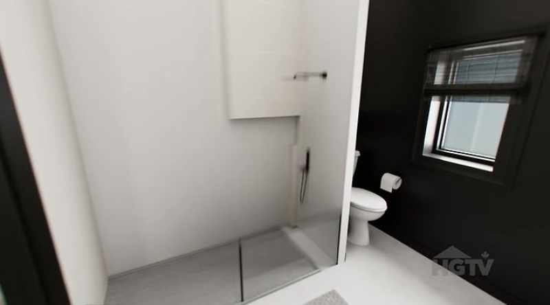 For the tiling pattern, let's go horizontal in the shower
