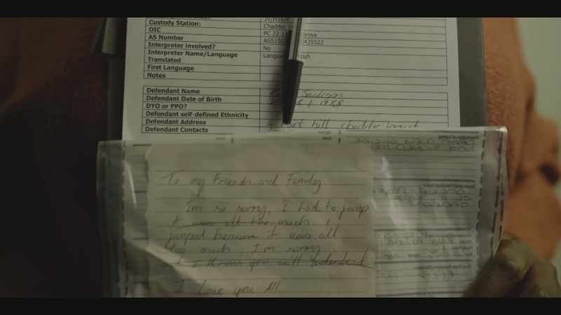 Found in your lockup in your handwriting