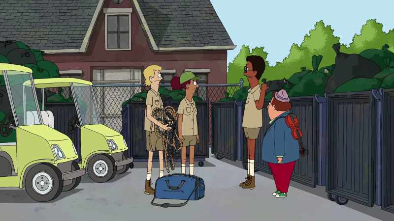 Fran, you drive the cart and push those dumpsters into a line behind that one