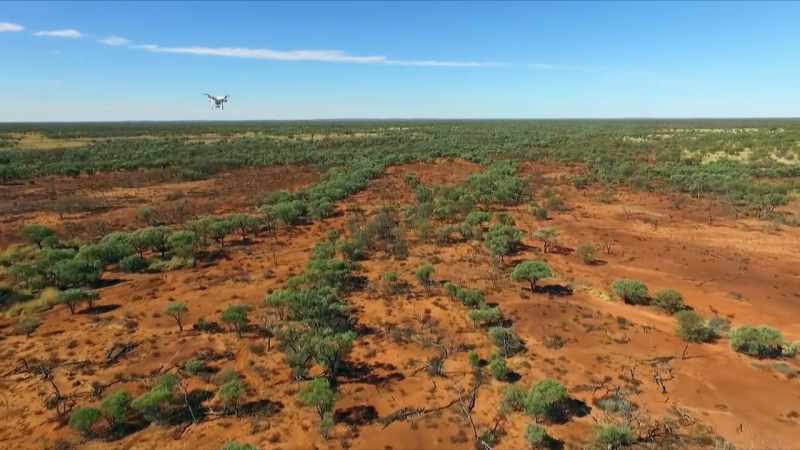 From the air, Col is looking for promising geological features