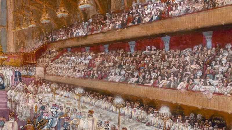 From the balcony, Benjamin watched the lavish ritual