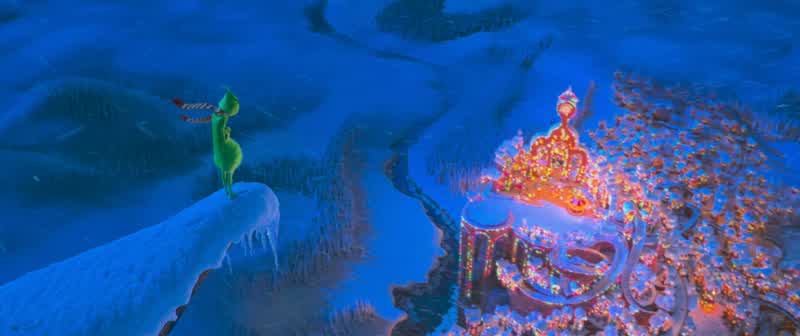 From the edge of his ledge, way up in the sky, the Grinch felt upset, though he wasn't sure why