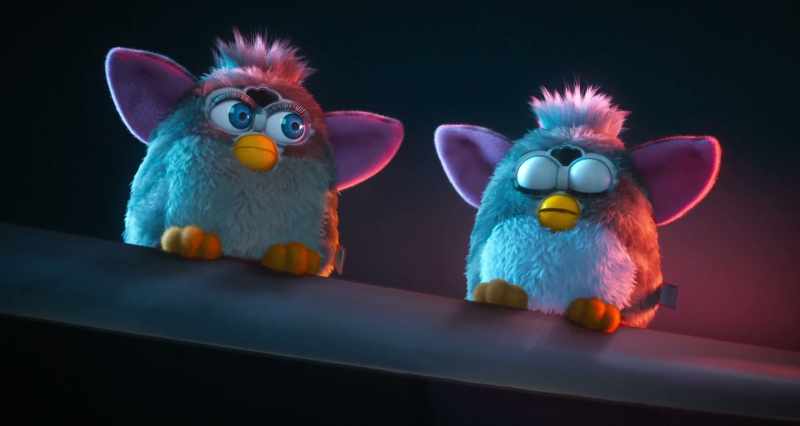 [Furbies laughing]