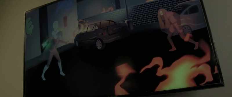 (game characters grunting) (dramatic music)
