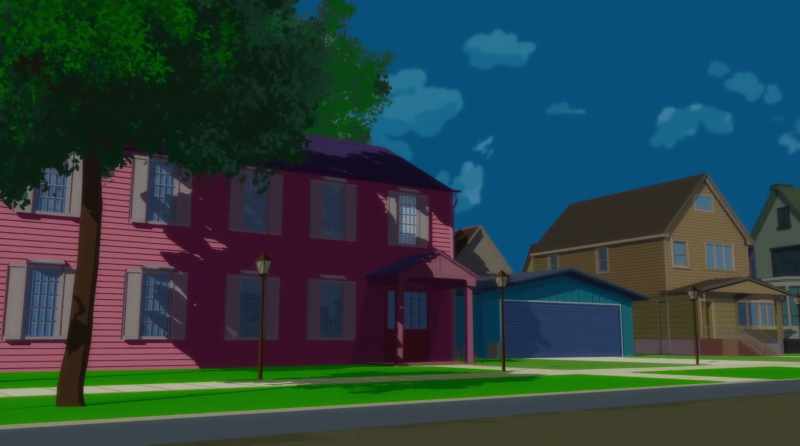 (GARAGE DOOR WHIRRING)