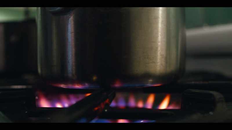 [Gas stove clicks]