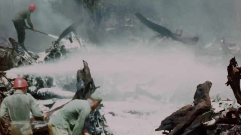 General LeMay films the wreckage himself