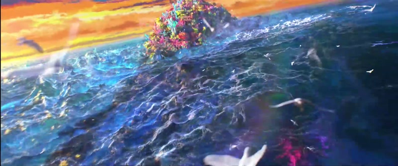 (gentle bright music) (waves crashing)