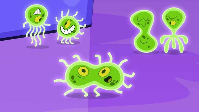 (Germs chatter)