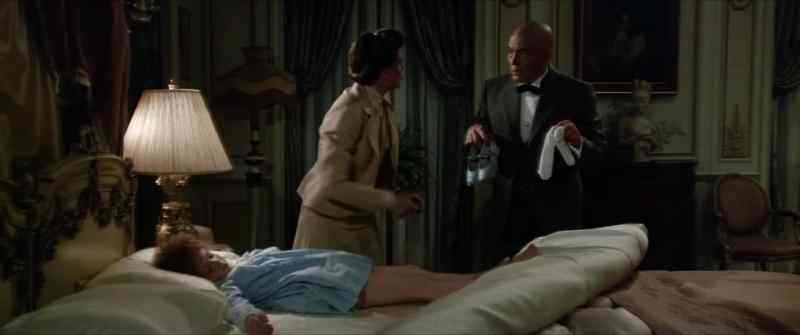 Get her nightgown behind the bathroom door