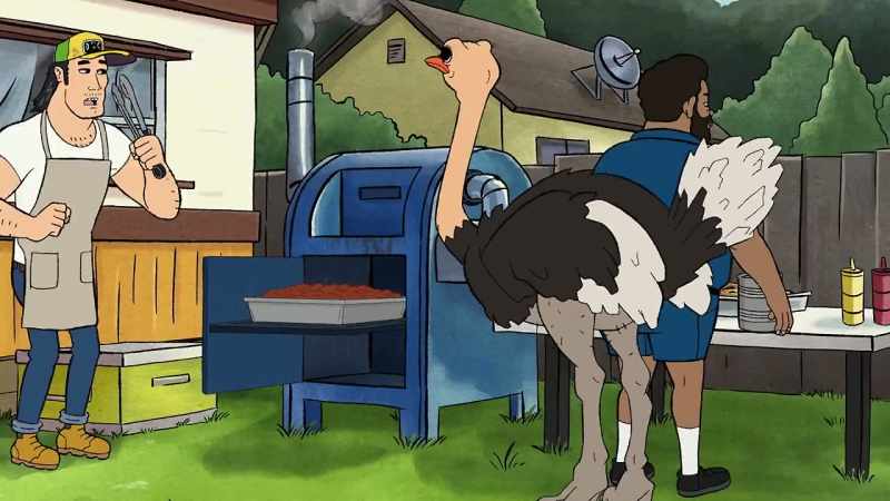 Get out of here, bird! -[warbling]