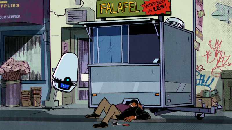 Get yer paws offa my falafel! - (alarm sounds)