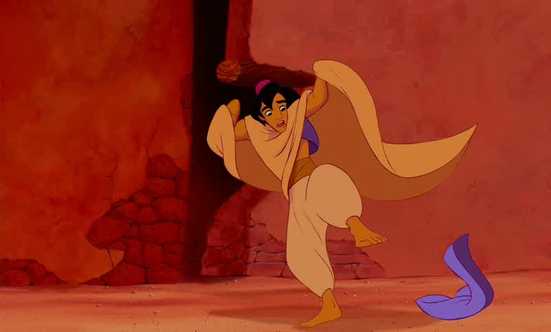Getting into trouble a little early today aren't we AladdinTrouble No way You're only in trouble if you get caughtGotcha I'm in trouble