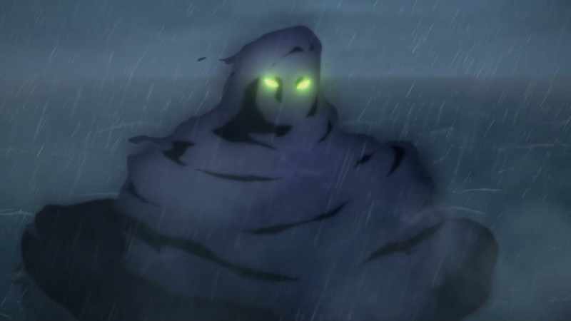 [ghostly voice rasping]