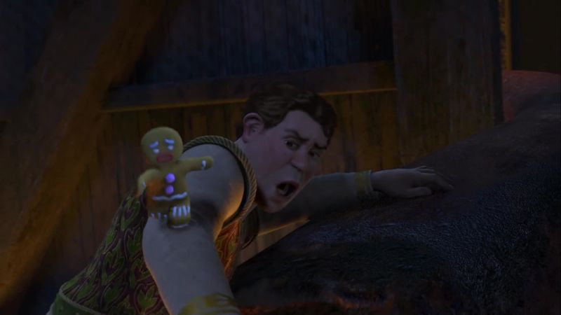[Gingy, slow-motion] No!