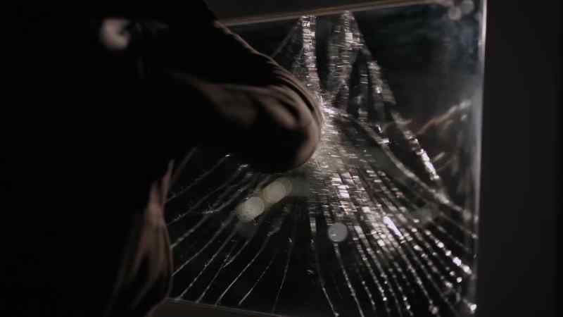 [glass breaking]