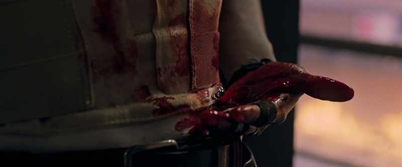 [glass shattering]