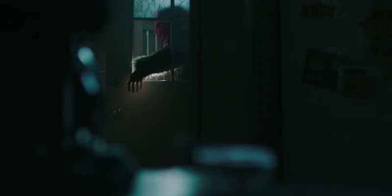 [glass shattering]