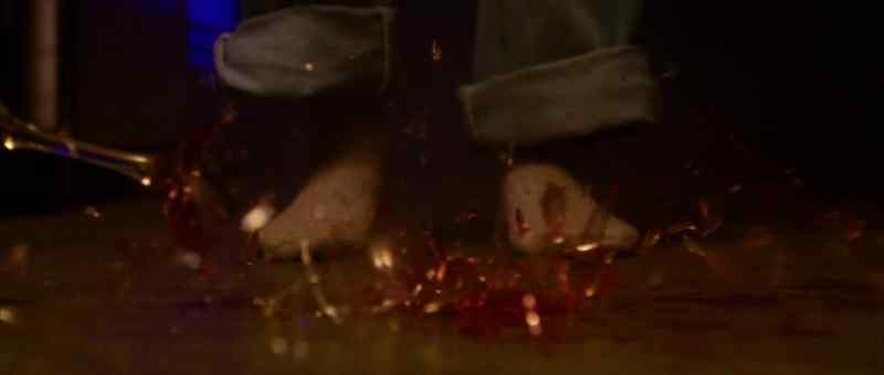 [glass shattering]